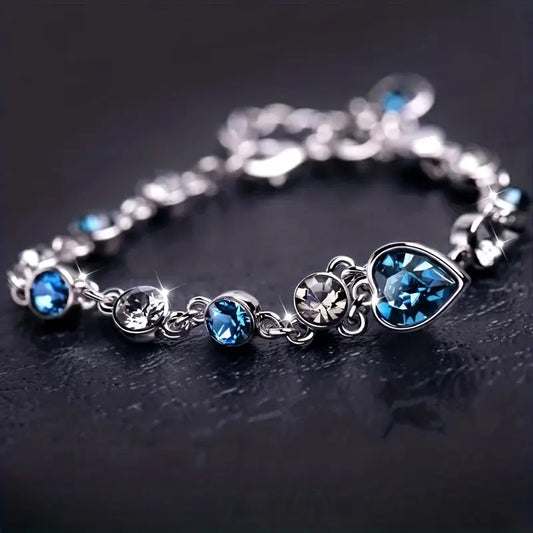 Oceaan Hart Glow Armband | Witgoud