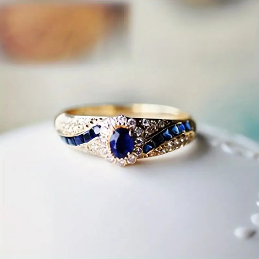 Gouden Saffieren Band Ring