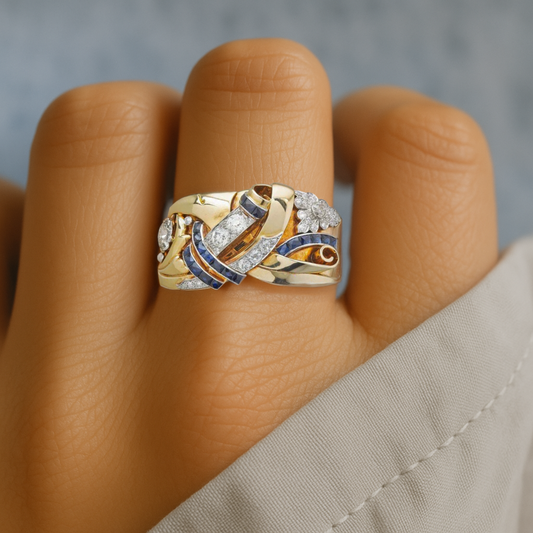 Gouden Vintage Zirkonia Ring