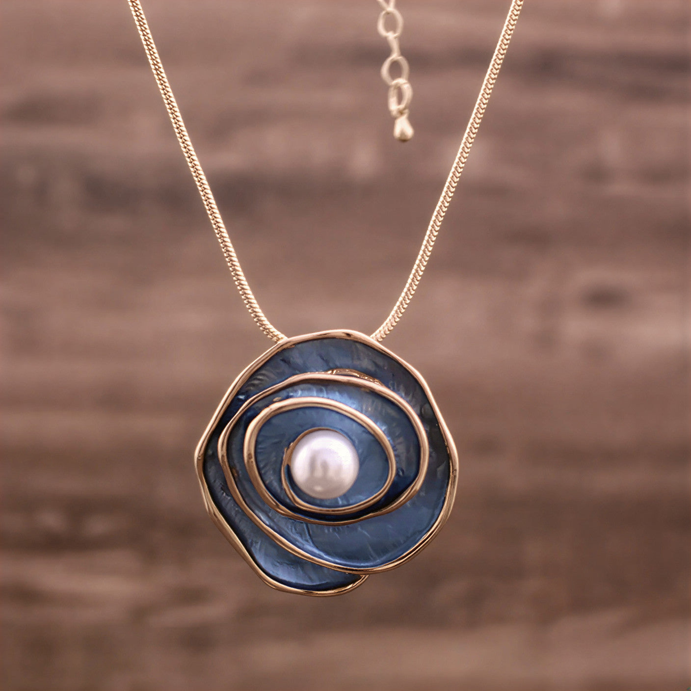 Blauwe Beauty Parel Ketting