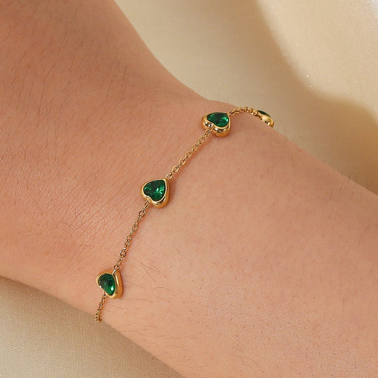 Francia Groene Hart Armband