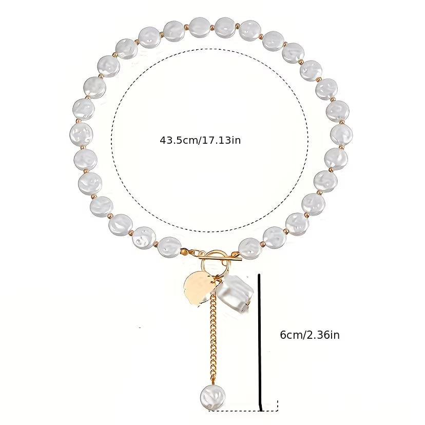 Barokke Parel Toggle Ketting