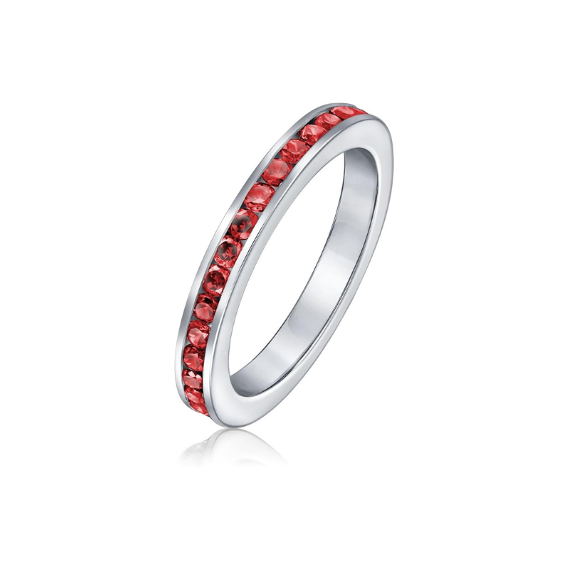 Robijnen Eeuwigheid Band Ring | Witgoud