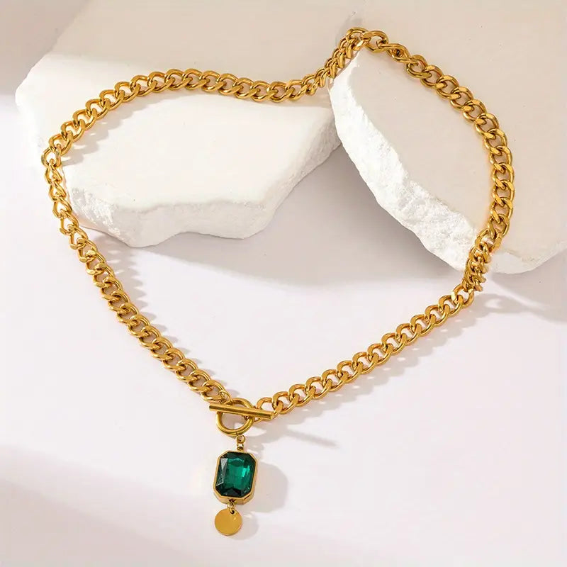 Gouden Smaragden Schakelketting