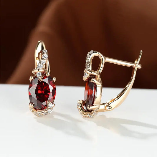 Crimson Twilight Druppel Oorbellen | Goud
