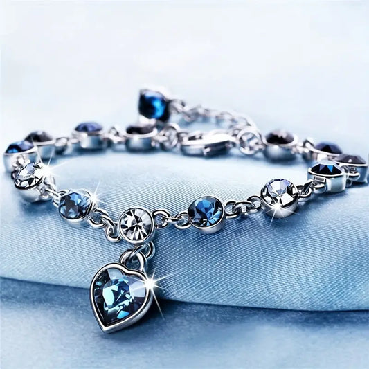 Oceaan Hart Glow Armband | Witgoud