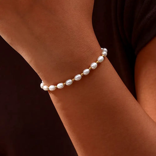 Elegante Parel en Gouden Armband