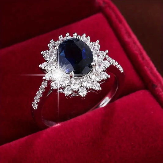 Gouden Saffieren Halo Ring