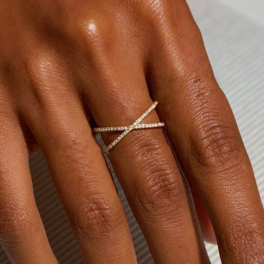 Nia Gouden Diamanten Kruis Ring