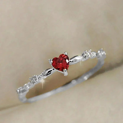Gouden Robijnen Hart Ring