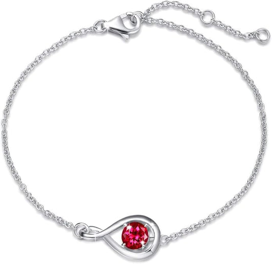 Robijnen Infinity Armband | Witgoud