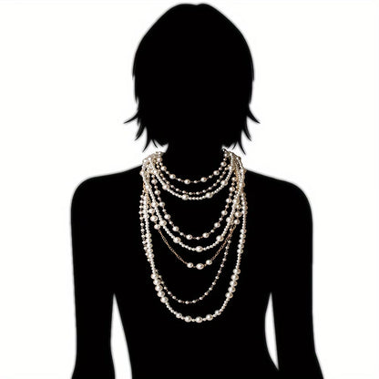 Boho Meerlaagse Parel Statement Set
