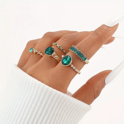 Gouden Smaragden Ring Set