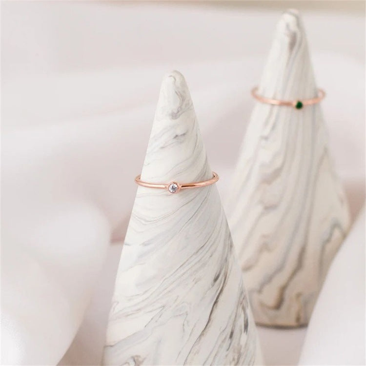 Amelia Geboortesteen Stacker Ring