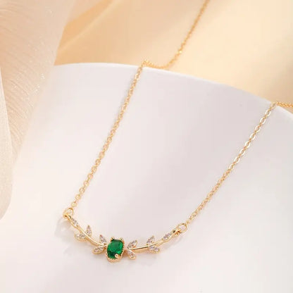 Gouden Smaragden Minimalistische Ketting