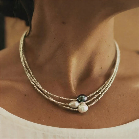 Barokke Parel Gelaagde Ketting