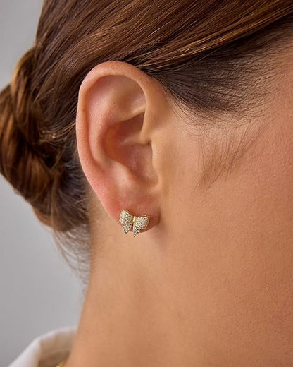 Bow Motif Oorbellen | Goud