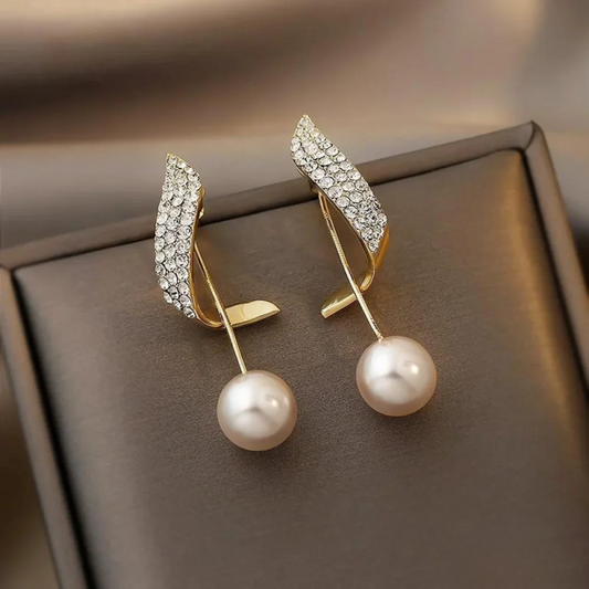 Chic Gouden Parel Druppel Oorbellen