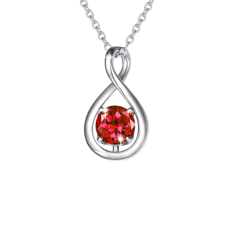 Robijnen Infinity Hanger Ketting | Witgoud