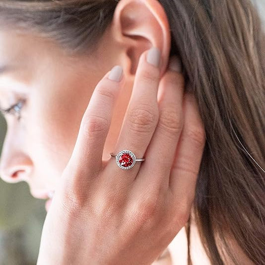 Crimson Glow Promise Robijnen Ring | Witgoud