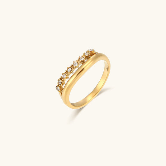Adeline Diamanten Simulant Gouden Ring