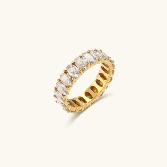 Antoinette Diamanten Simulant Gouden Ring