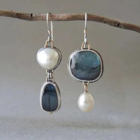 Graceful Blauwe Parel Oorbellen