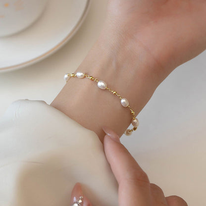 Barokke Parel Strand Armband