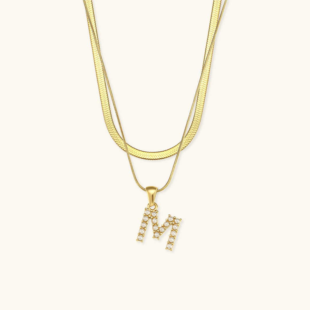 Fiona Gelaagde Gouden Initiaal Letter Ketting