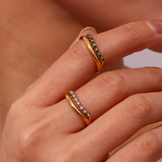 Adeline Diamanten Simulant Gouden Ring