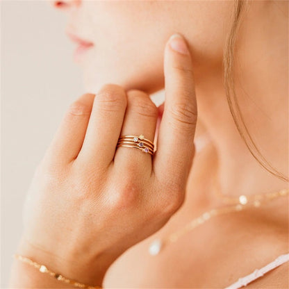 Amelia Geboortesteen Stacker Ring