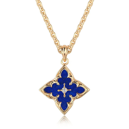 Bruine Clover Hanger Ketting | Goud
