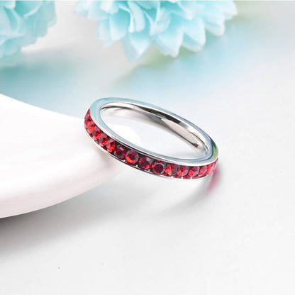 Robijnen Eeuwigheid Band Ring | Witgoud
