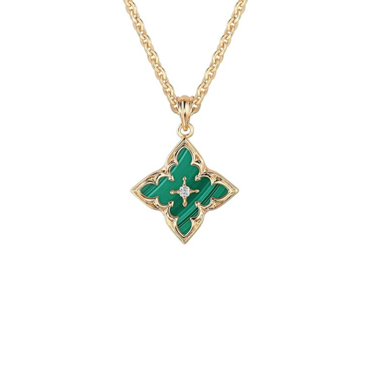 Smaragden Clover Hanger Ketting | Goud