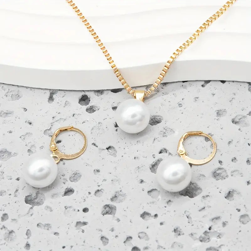 Elegante Graceful Parel Ketting Set