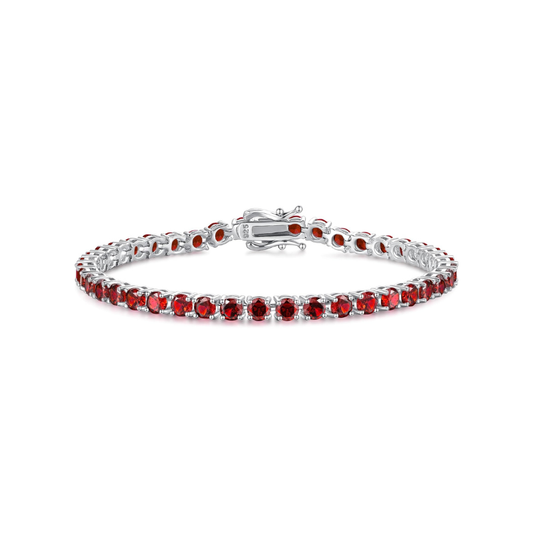 Robijnen Tennisarmband | Witgoud