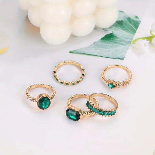Zarina Exquisite Smaragden Ring Set | Goud