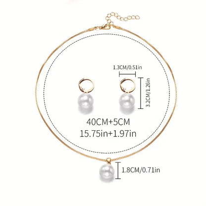 Gouden Grace Parel Sieraad Set | Goud