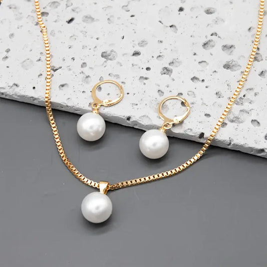 Elegante Graceful Parel Ketting Set
