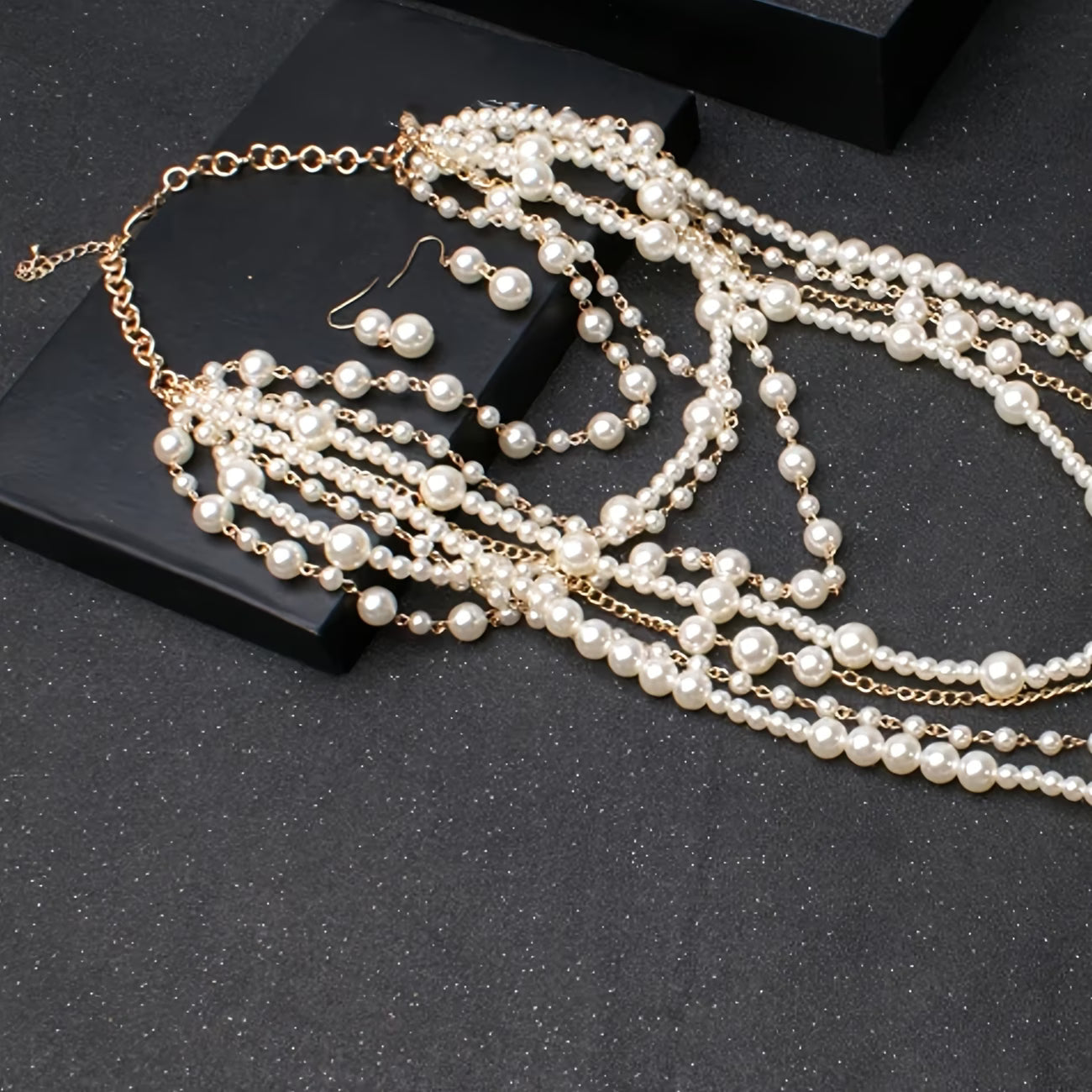 Boho Meerlaagse Parel Statement Set