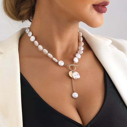 Barokke Parel Toggle Ketting