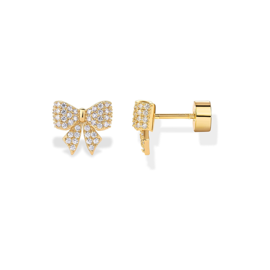 Bow Motif Oorbellen | Goud