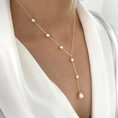 Cascading Parel Lariat Ketting