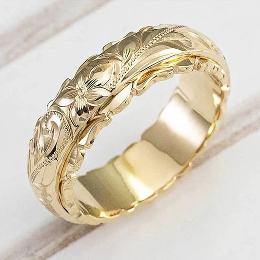 Antique Gouden Bloem Ring | Goud